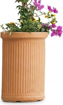 Monacis Jarr&oacute;n Semicircular Decorativo Cl&aacute;sico Tradicional De 41x24 Cm Y 50 Cm De Alto, En Pol&iacute;mero Impruneta Resistente, Ideal Para Plantas En Jardines