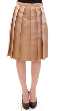 Andrea Incontri Silk Solid Mini Pleated Womens Skirt