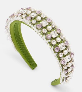 Valentino Embellished wool and silk headband