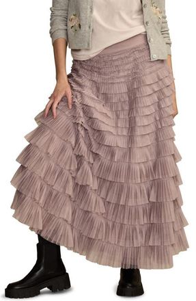 Lucky Brand Tiered Ruffle Tulle Maxi Skirt in Sphinx at Nordstrom, Size X-Small