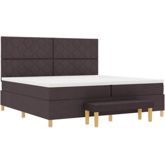 vidaXL Vidaxl - Cama Tipo Box Spring Marr&oacute;n Oscuro 200 X 200 Cm Tela
