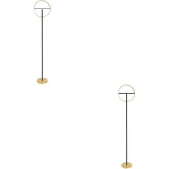 Loops 2 PACK Sleek Brushed Brass & Black LED Floor Lamp - Stylish Indoor