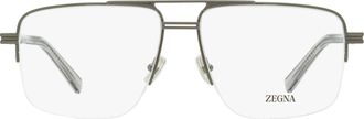 Ermenegildo Zegna EZ5274 Rectangular Pilot Metal Eyeglasses - Gray