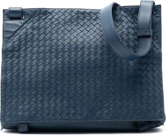 Bottega Veneta Borsa a tracolla Intrecciato in nappa con battente 2012-2025 - Blu