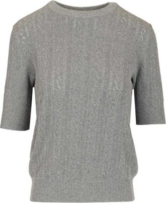Lisa Yang Nika Sweater - Dames - Ronde hals truien - Grijs - S - Katoen - Truien & Vesten