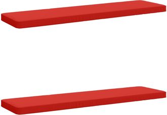 vidaXL Cojines Para Banco De 2 Piezas Vught 2 Uds. 100% Poli&eacute;ster Rojo Vidaxl