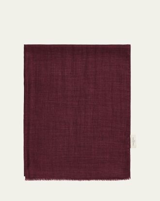 PIACENZA 1733 Mens Cashmere Eyelash Fringe Solid Scarf