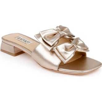 Badgley Mischka Giorgia II Slide Sandal in Champagne Leather at Nordstrom Rack, Size 7.5