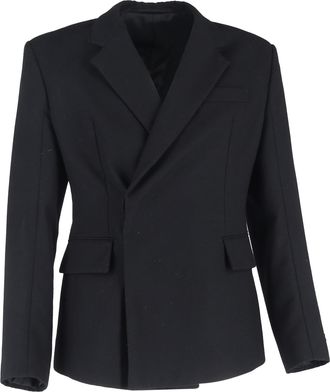 Prada Pre-owned Mens Hidden Double-Breasted Blazer with Pockets in Black Wool - Size IT 50 (Mens)