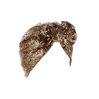 Generic Shiny Turban Shimmer Chemo Cap Headwear Beanie Hair Scarf Sequin Beret Hat Sparkly Shining Beanie Cap for Women Girls Halloween Festival Party Club Fu