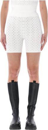 J.W.Anderson Knitted Pointelle Fitted Shorts - Dames - Korte Broeken - Wit - M - Polyester - Korte Broeken