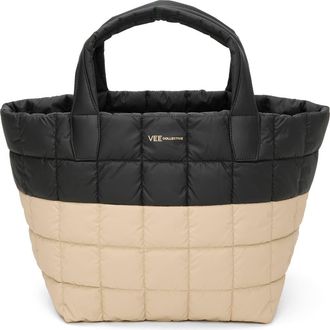 VeeCollective Medium Porter Quilted Recycled Nylon Tote in Black Desert Mul at Nordstrom