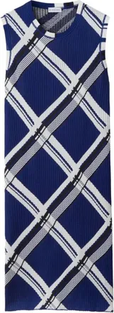 Burberry Blauw Geruit Zijden Jurkje - Dames - Kleedjes - Veelkleurig - S - Kleedjes