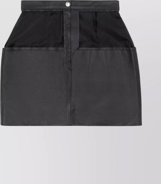 Maison Margiela leather high waist mini skirt with pockets