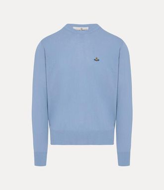Vivienne Westwood Alex Round Neck Sweater Mako Cotton French-blue XXL Men