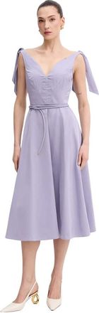 Elisabetta Franchi Jurk van voile stof - Dames - Casual kleedjes - Paars - L - Polyester - Kleedjes