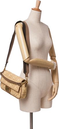Fendi Pre-owned Womens Baguette Raffia Shoulder Bag - Beige Textile - One Size