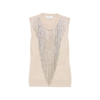 Sportmax Tops, Dames, Beige, S, Wol, Spxcrine Gebreide Top