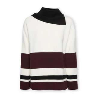 Elena Miro Trui met Asymmetrische Col - Dames - Coltruien - Veelkleurig - S - Polyester - Truien & Vesten