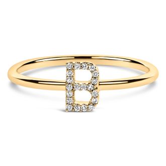 House of Brilliance 10K Gold Diamond Accent Initial A-Z Ring
