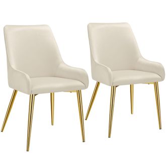 TecTake Dining Chair Avane Set Of 2 - Beige | Size: 2 Pack