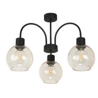 OEM Lampada Da Soffitto, Nera, Con Paralume Trasparente, Modello Zephyr 13-292