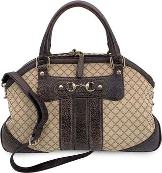 Gucci Brown Cotton Catherine Satchel (Authentic Pre-Loved)