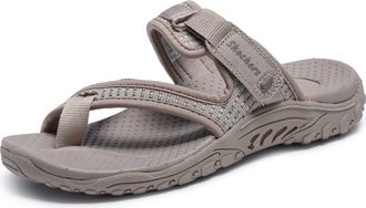 Skechers Womens Reggae-Cool Harbor Flip-Flop, Taupe, 6
