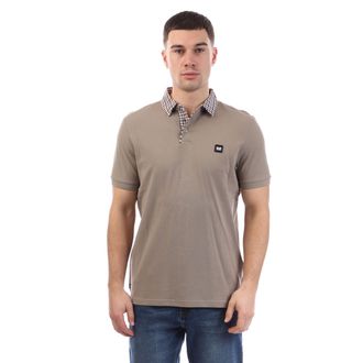Weekend Offender Heren Nicks Geruite Kraag Poloshirt (Steen)