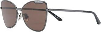 Balenciaga Metallo Zonnebril - unisex - Zonnebrillen - Bruin - 60 MM - Accessoires