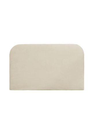 Deco Wood Cabecero tapizado desenfundable de pana beige de 160x110cm