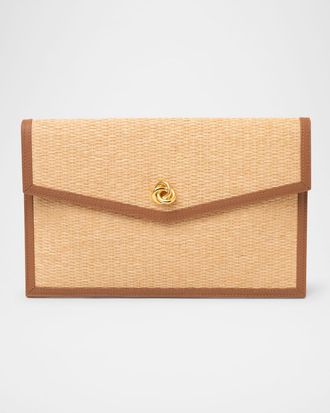 MICHELLE WILHITE Brick Envelope Woven Clutch Bag