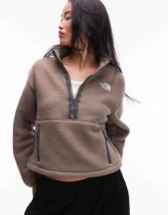 The North Face Fleeski - Felpa marrone con zip corta