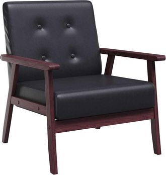 vidaXL Sill&oacute;n De Cuero Sint&eacute;tico Negro Vidaxl