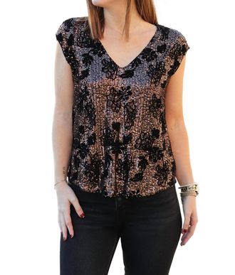 Dear John Denim Yanis Sequin Top In Rose Gold