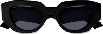 Gucci Occhiali da sole Gene GG ovali - Nero