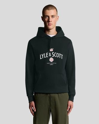 Lyle & Scott Cheers To Tradition Graphic Hoodie in Dark Navy at Nordstrom, Size Xx-Large