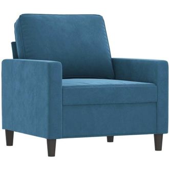 vidaXL Sill&oacute;n De Terciopelo Azul 60 Cm Vidaxl