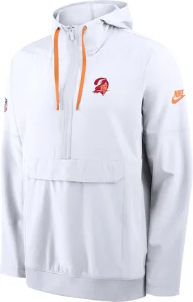 Nike Tampa Bay Buccaneers Alt Anorak Nike Mens NFL 1/2-Zip Hooded Jacket in White | 03AT01T8Q8B-J5Z