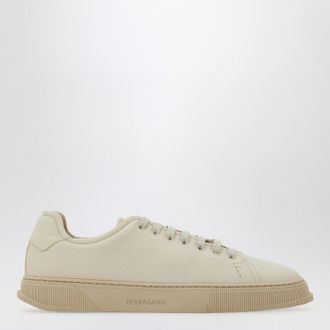Ferragamo Mascarpone-colored leather sneakers