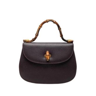 Gucci Pre-owned Vintage Bamboo Top Handle Handbag - Dames - Pre-owned - Paars - Maat: ONE Size Leer