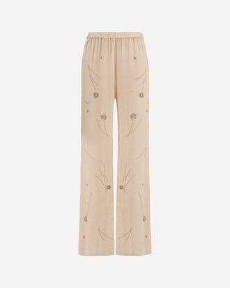 Forte_Forte FORTE_FORTE Fleurs dOrient embroidered crushed velvet Pants Female II