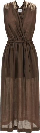 Nude Brown Tencel Long Womens Dress