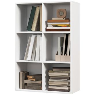 HOMCOM Homcom Libreria Moderna A 6 Cubi A Parete In Legno Bianco