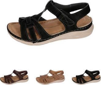 Generic Elegant Sandals Womens Wedge Heel Trekking Sandals Womens Waterproof Wide Feet Hallucinations Valgus Strappy Sandals Retro Wedge Sandals Flat Hiking S