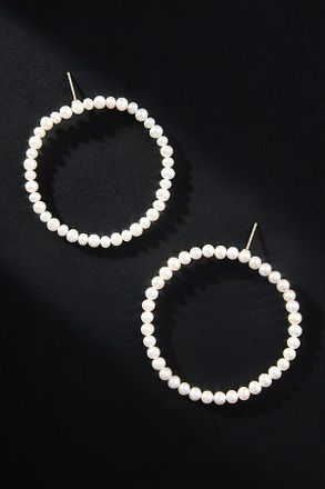 Saskia Diez Pearl Hoop Earrings