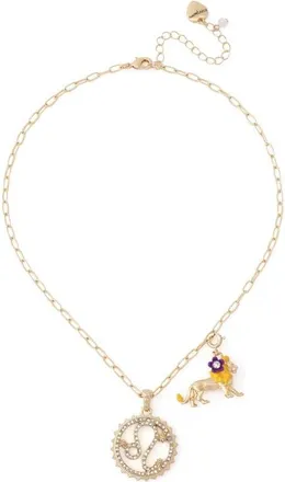 Betsey Johnson Gemini Charm Pendant Necklace in Yellow-Leo at Nordstrom