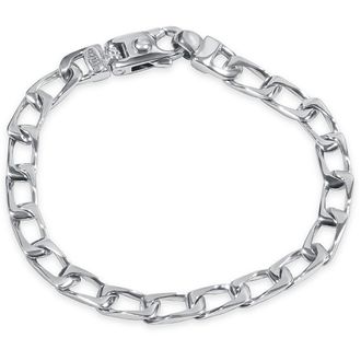 Pompeii3 Mens Wide Curb Link 14k Gold (23gram) or Platinum (37gram) 6.5mm Bracelet 8