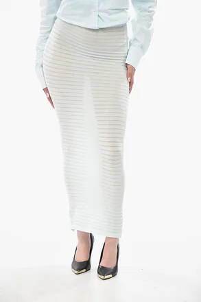 Alaia Gonna a Tubino in Tessuto Stretch Traforato Alaia