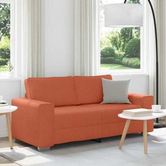 vidaXL Divano Divanetto Rosso Arancione 140 cm Tessuto Velluto a Coste - Vidaxl